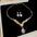 Wholesale  Light Luxury Water Drop Zircon Diamond Earrings Necklace