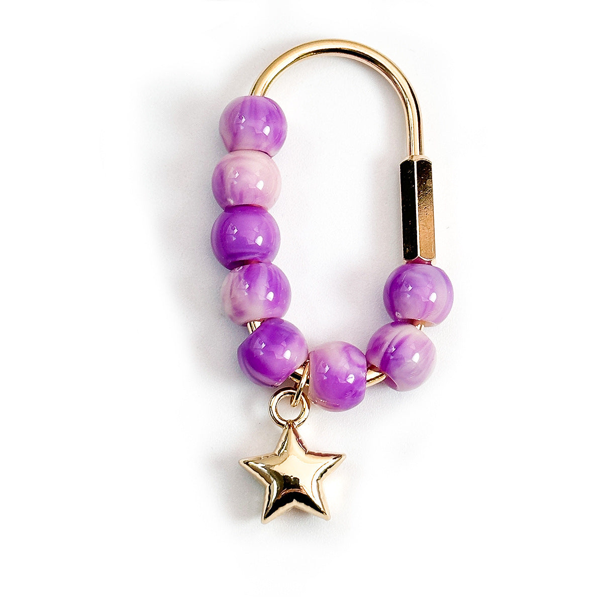Wholesale Acrylic Bead Keychain With Star And Heart Charms Decorative Accessory For Bags And Car Keys