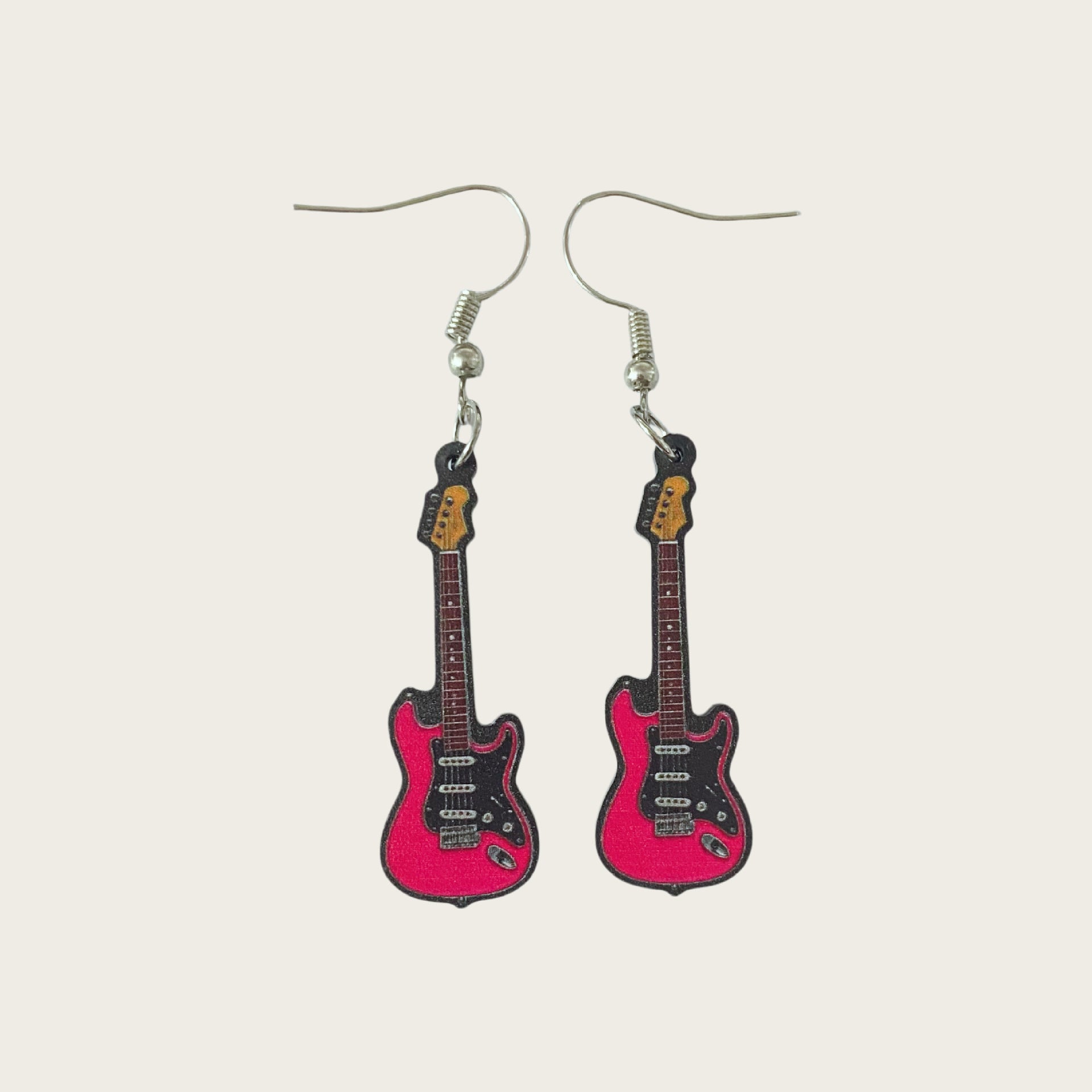 Wholesale Punk Retro Fun Acrylic Electric Guitar Earrings