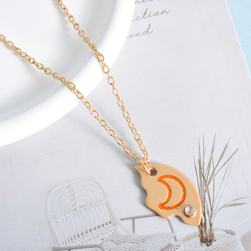 Wholesale sun moon star colorful necklace