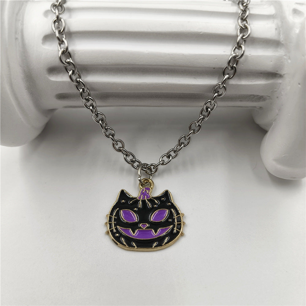 Wholesale Halloween Black Cat Ghost Necklaces ACC-NE-Hanyu008