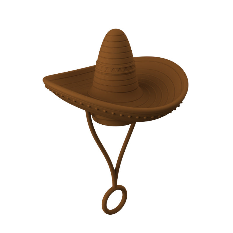 Wholesale Pointy Mexican Style Hat Silicone Straw Tube Cap 6-10mm Straw Decoration Straw Cover ACC-SCR-HuaYi002
