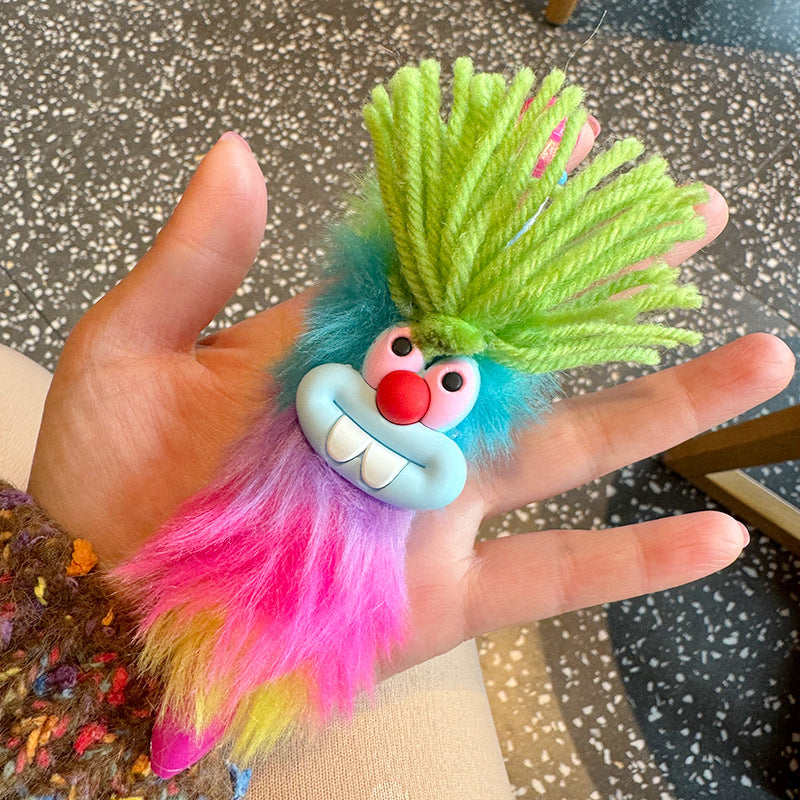 Wholesale Colorful plush Pen tooth rabbit wool ugly cute multi-color ballpoint pen