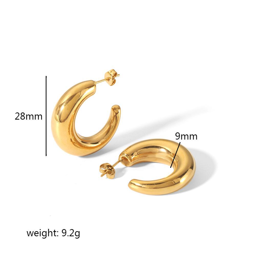 Wholesale 18K gold stainless steel titanium steel openwork earrings