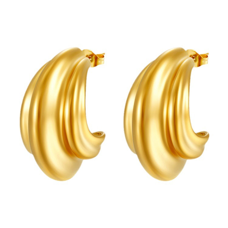 Wholesale Double-layer Titanium Steel Starfish Earrings