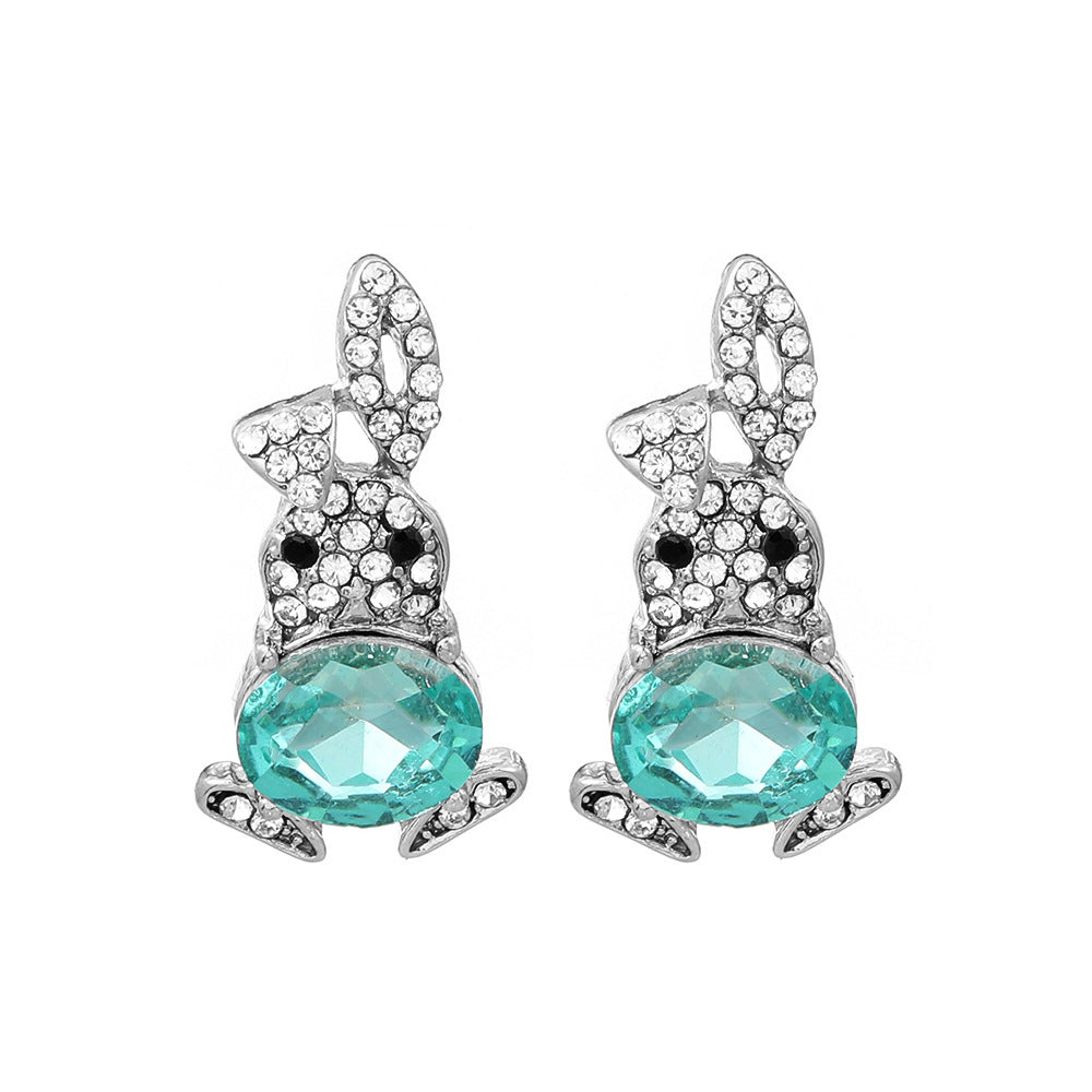 Wholesale Easter diamond bunny earrings