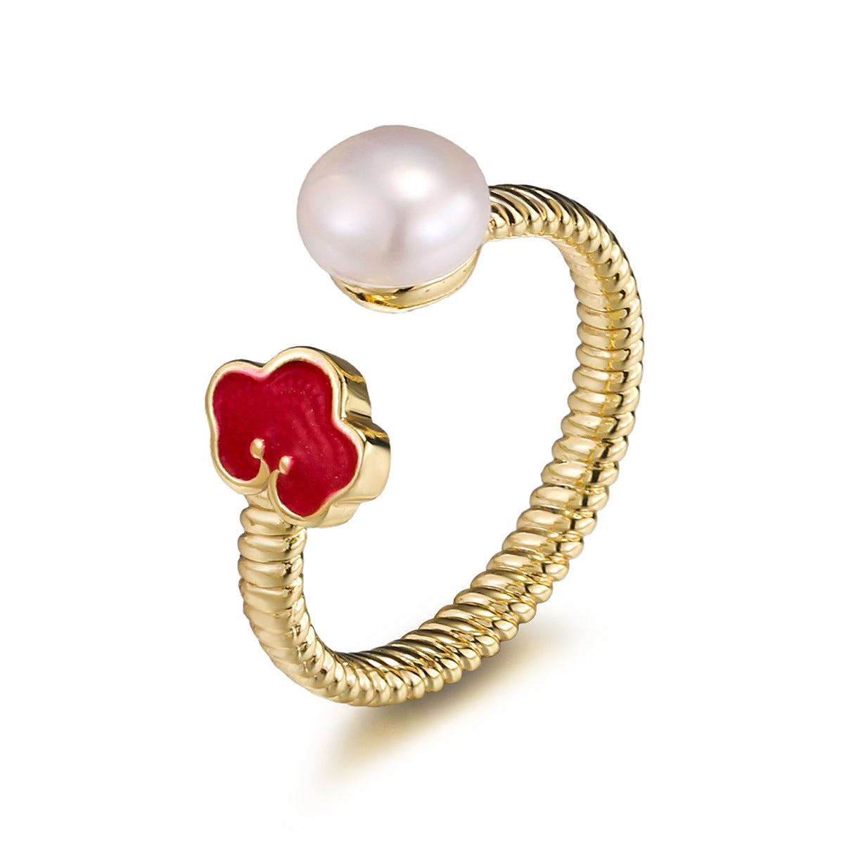 Wholesale Adjustable Opening Ring  Freshwater Pearl Ring