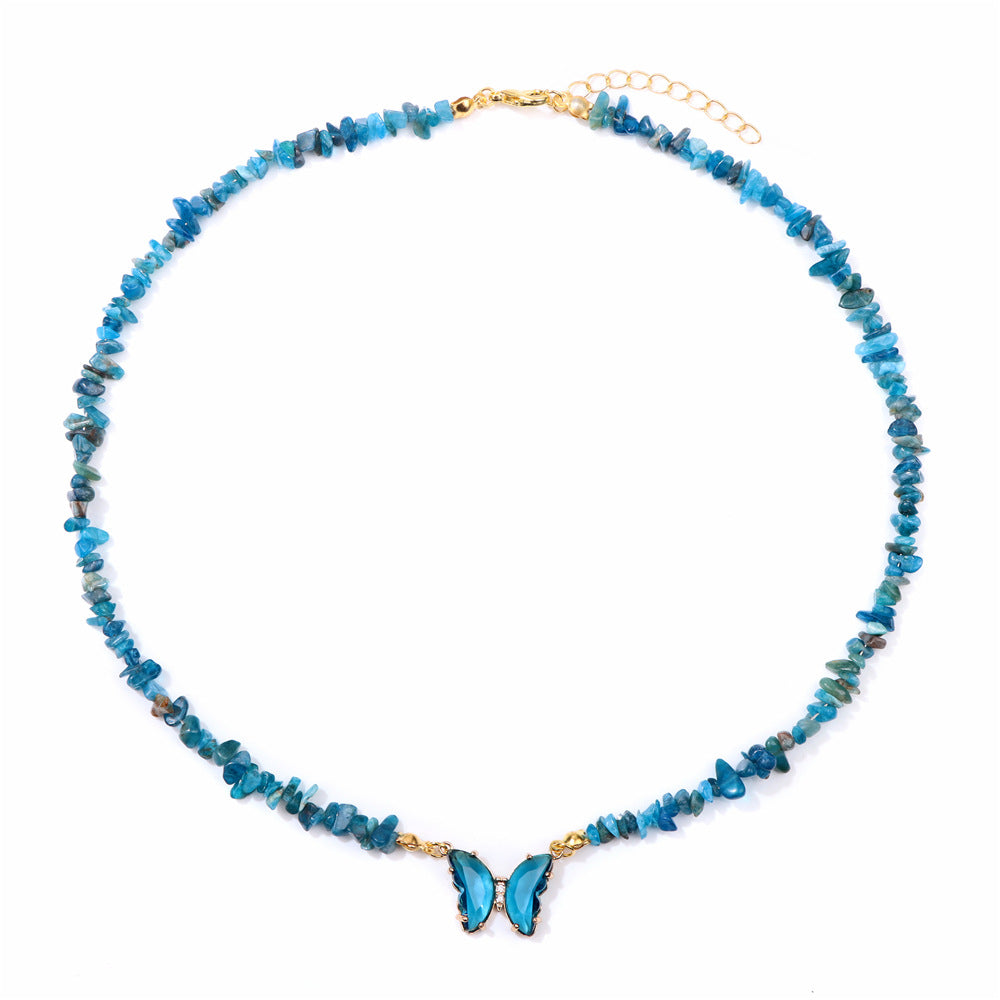 Wholesale Agate Bead Necklace with Artificial Crystal Pendant,  Geometric Handmade Jewelry Accessory for Women Everyday Wear