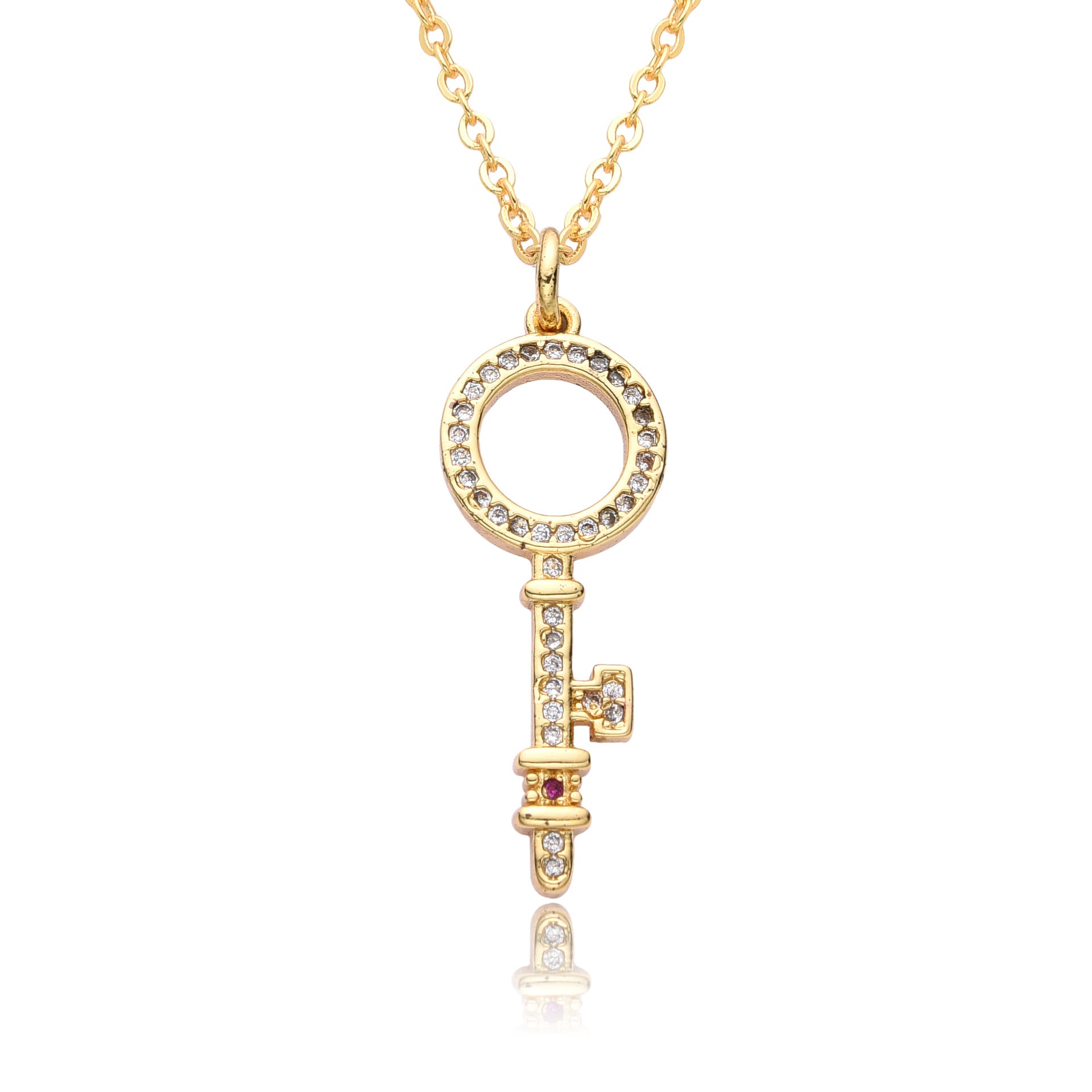 Wholesale 18K gold color protection lovely key necklace