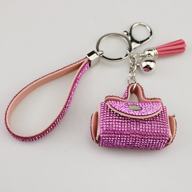 Wholesale Diamond Coin Purse Earphone Bag Keychain ACC-KC-TMS030