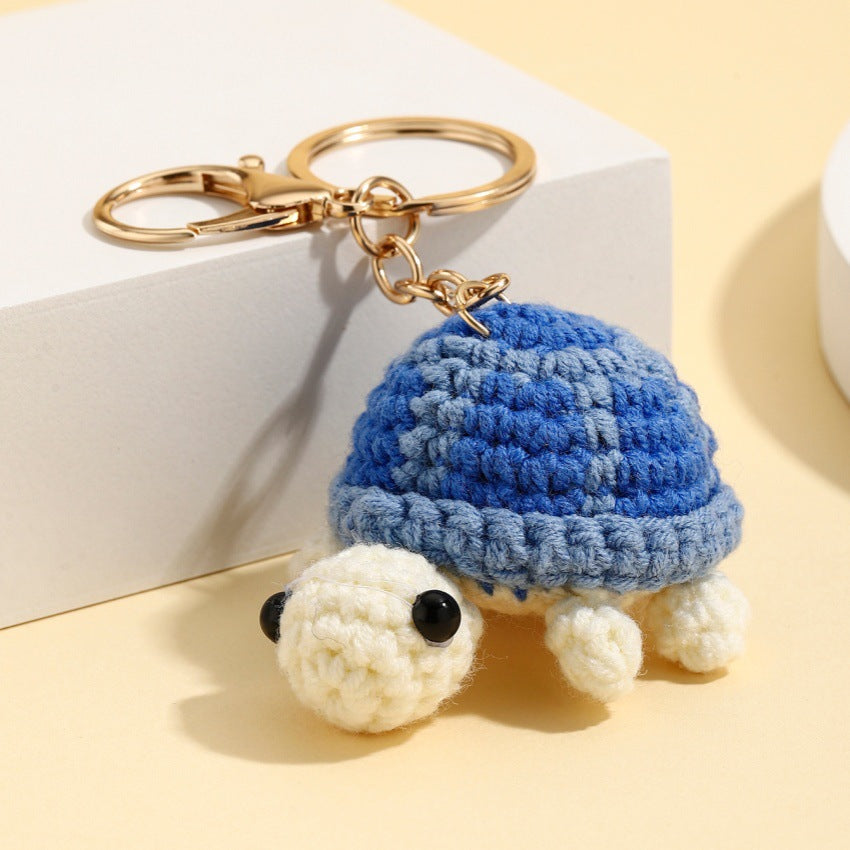 Wholesale Crochet Cute Pink Turtle Keychain Decorative Car Key Accessory Birthday Gift