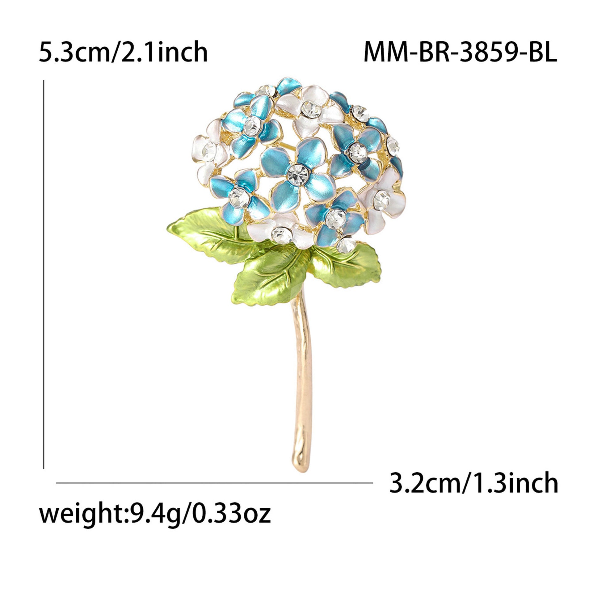 Wholesale Modern Hydrangea Flower Brooch Alloy Dripping Oil Pin For Women Fashion Suit Coat Decorative Accessory Boutique Gift Resale