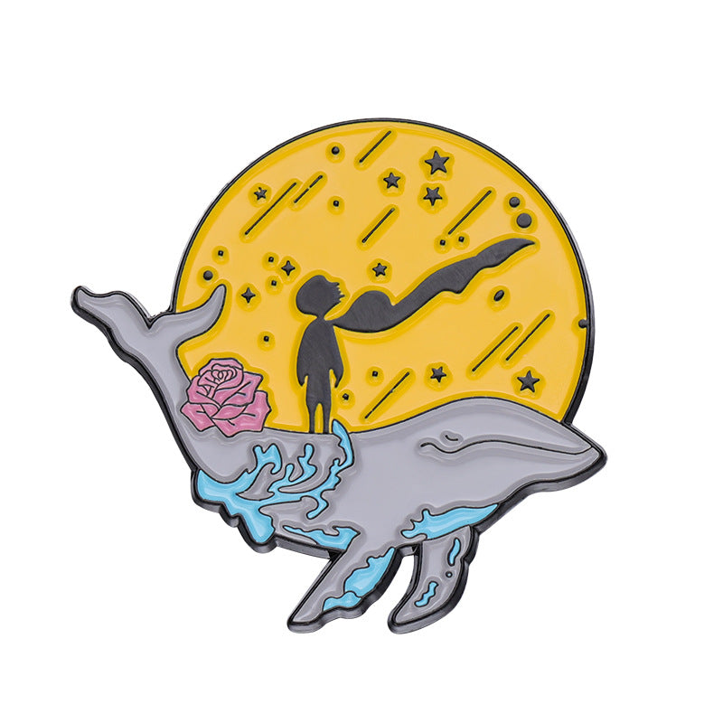 Wholesale Cute Cartoon Little Prince Star Fairy Tale Brooch Moon Aesthetic Badge ACC-BCH-QiHe002