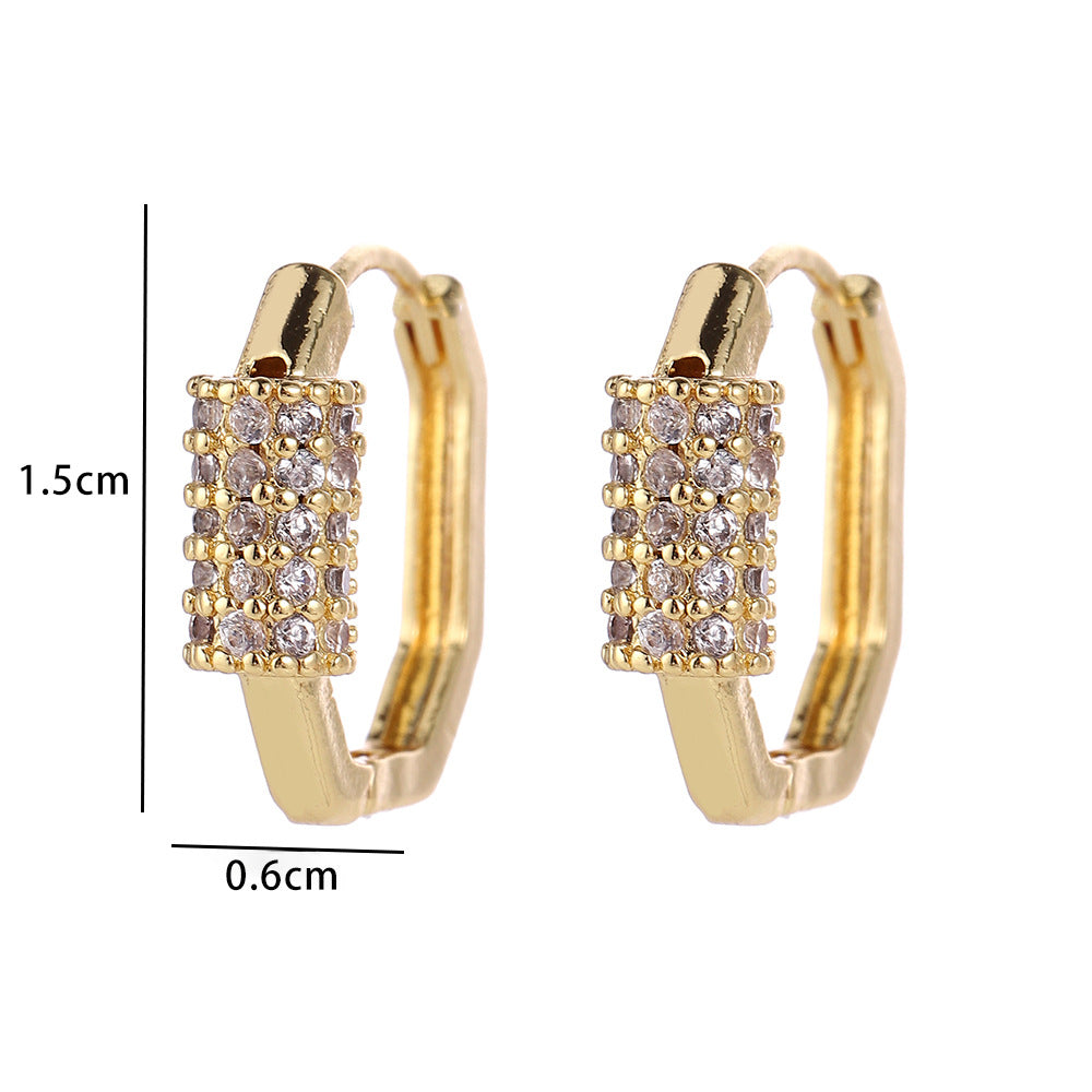 Wholesale Modern Butterfly Flower Earrings With Micro Set Zircon 18K Gold Plated Copper Fashion Party Gift Jewelry Accessory