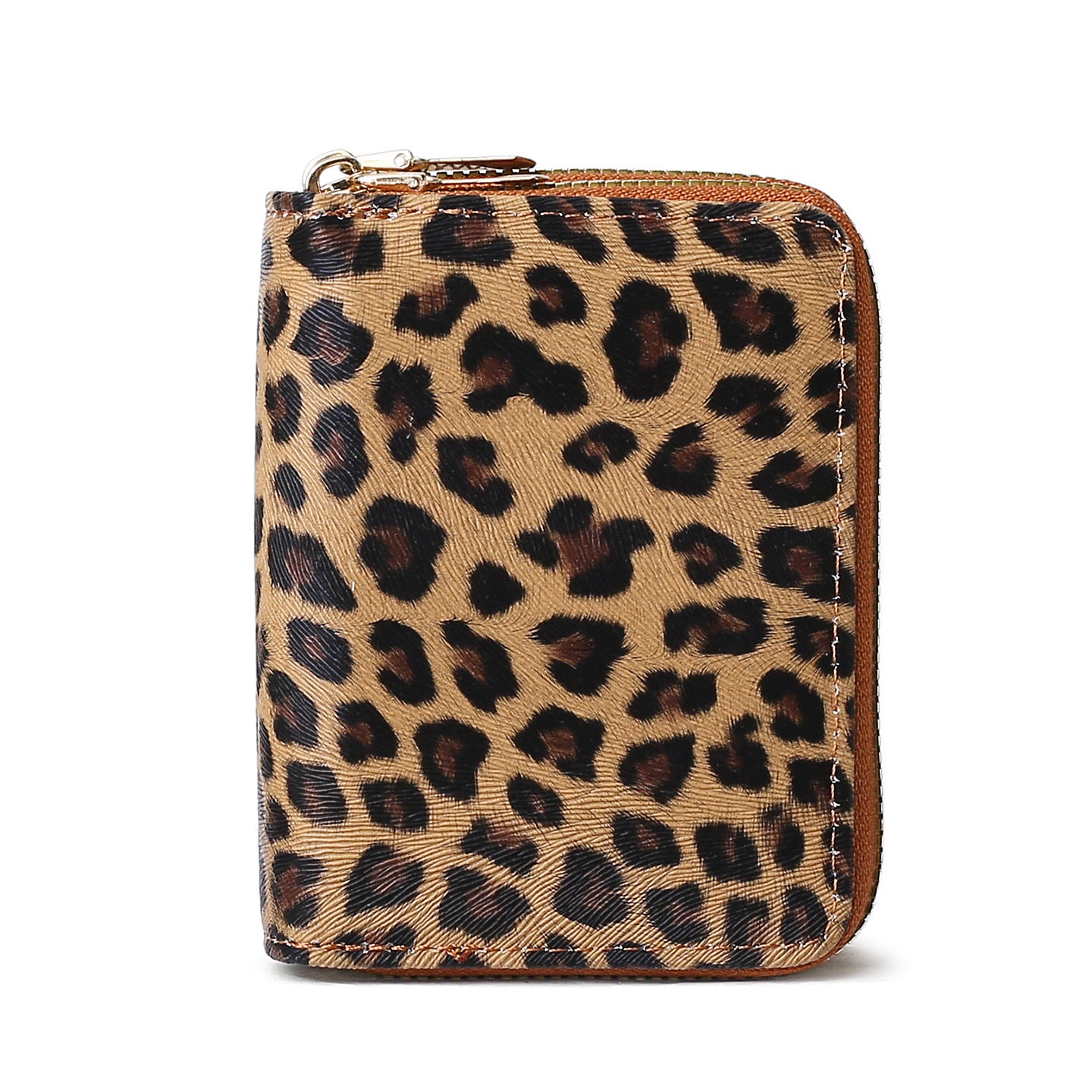 Wholesale Retro Leopard Print PU Coin Purse Double Zipper Card Holder Fashion Accessory Boutique Gift
