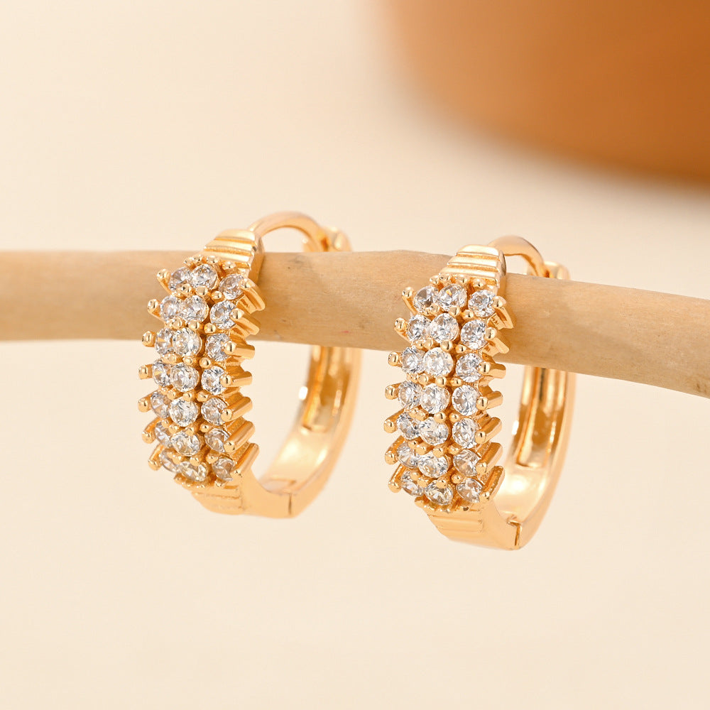 Wholesale Copper Gold Plated Heart Inlaid Zirconia Earrings ACC-ES-HengXuan001