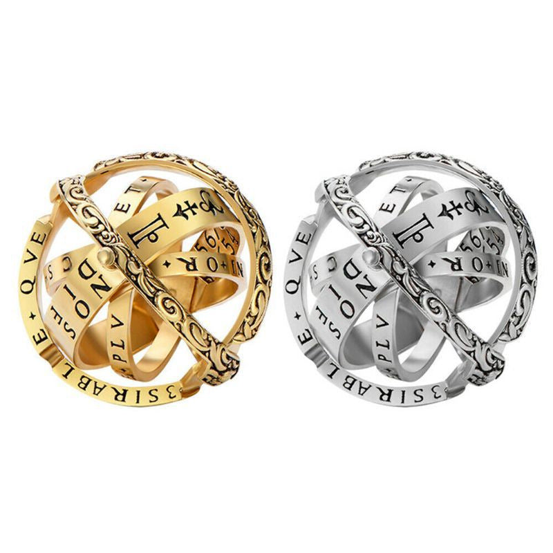 Wholesale Gold Electroplated Astronomical Ball Ring Fashion Jewelry Accessory