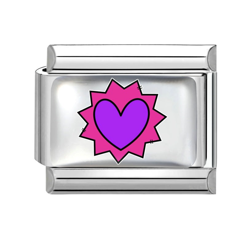Wholesale Butterfly Heart Cartoon Design Stainless Steel Modular DIY Bracelet for Everyday Wear