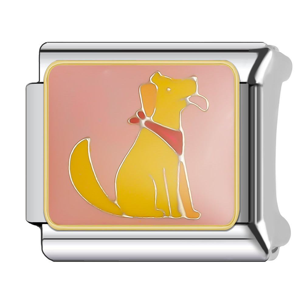 Wholesale Italian Charm Bracelet 9mm DIY Splicing Cute Animal Series Stainless Steel Composable Bracelet