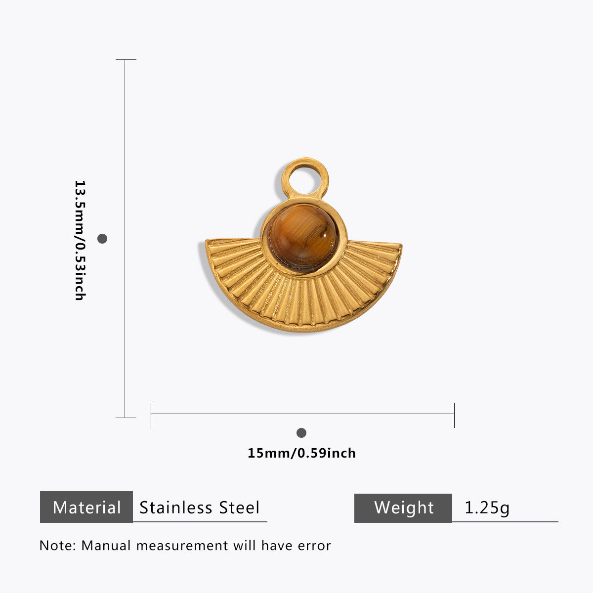 Wholesale Stainless Steel Maillard Tiger Eye Pendant