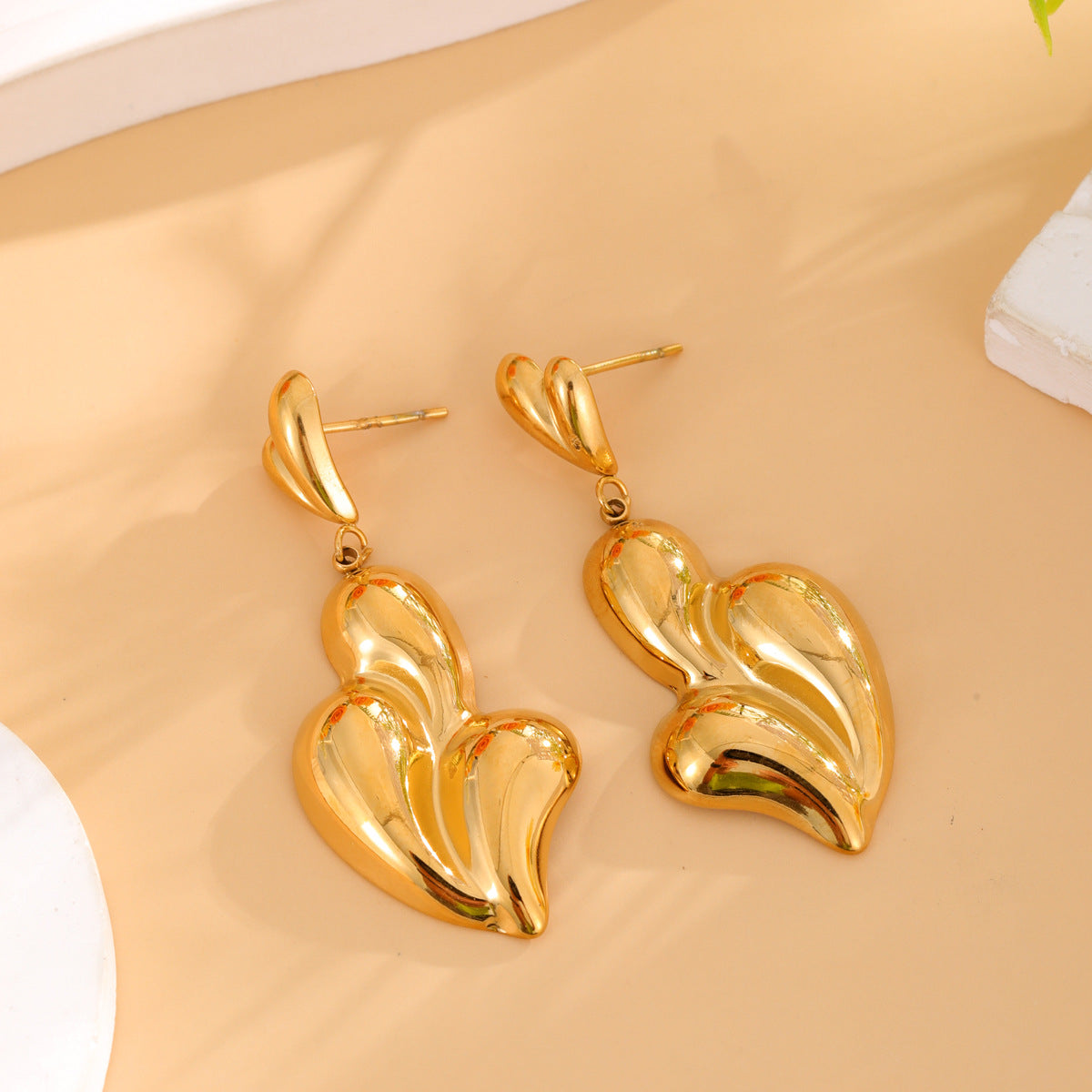 Wholesale  Retro Stainless Steel Love Irregular Earrings