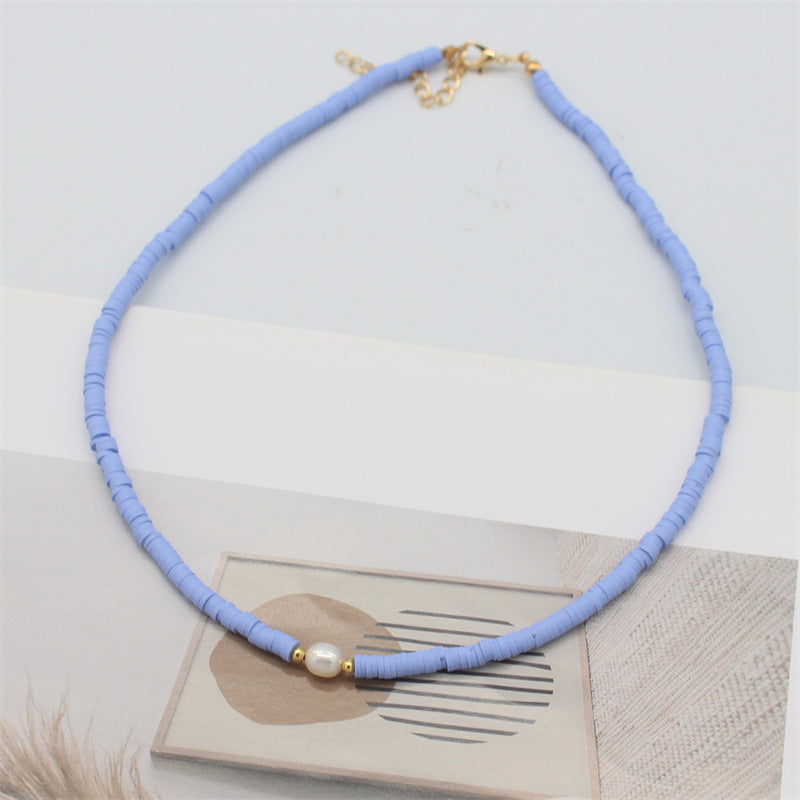 Wholesale  color soft pottery necklace