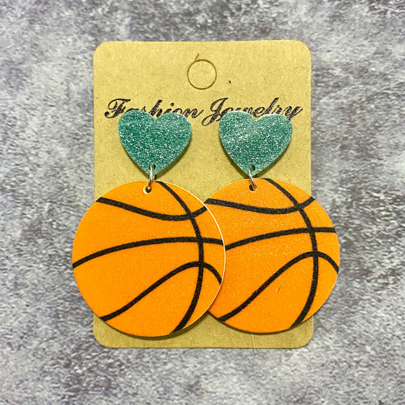 Wholesale Ball Sports Acrylic Earrings ACC-ES-XinChuan069