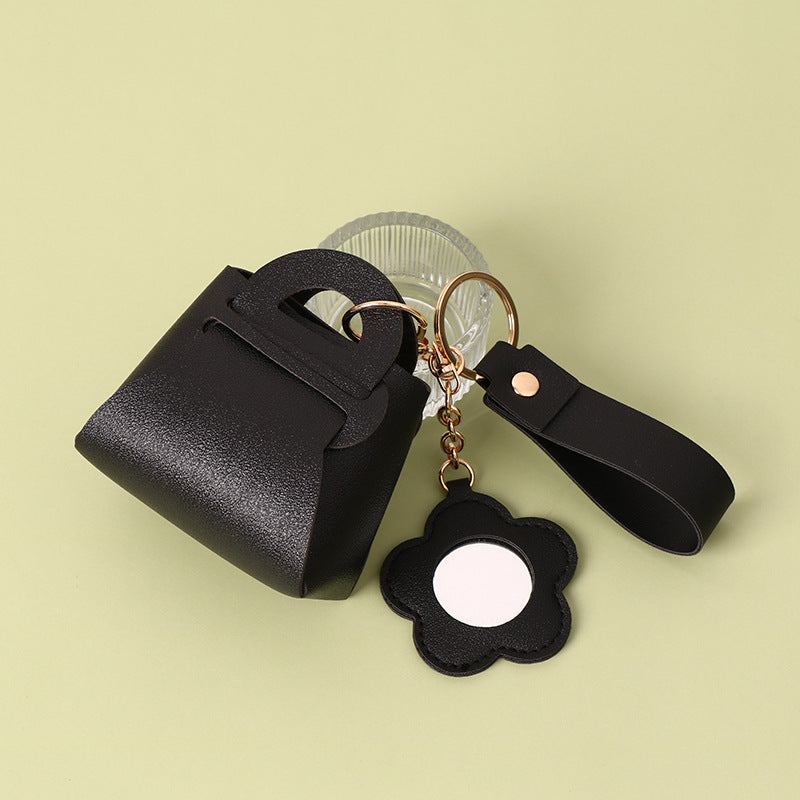 Wholesale Pink PU Purse Keychain with Mirror - Gift Bag Charm for Keys