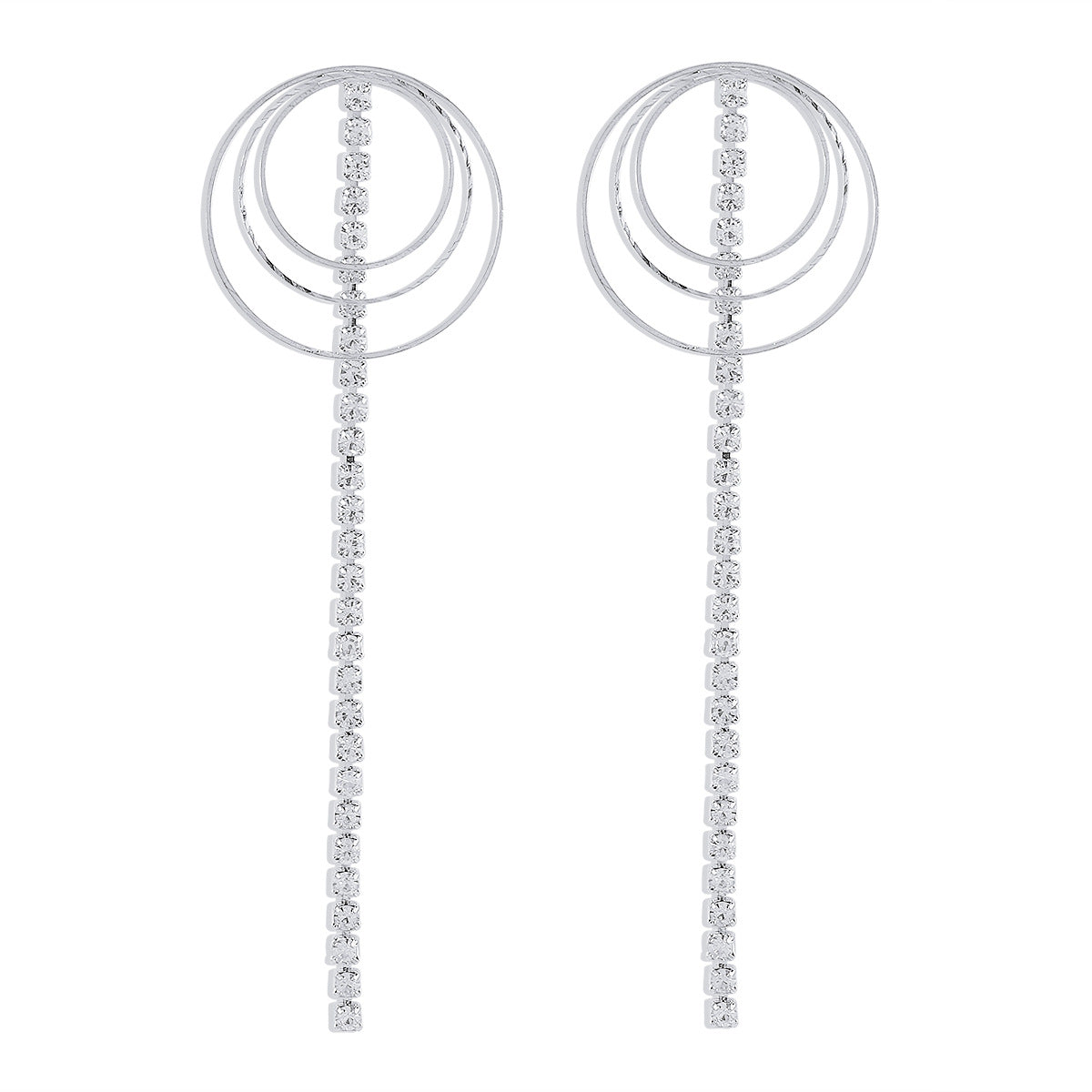 Wholesale retro simple diamond tassel earrings  elegant claw chain earrings