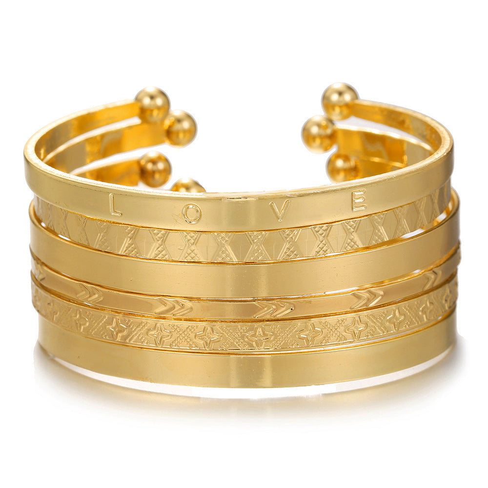 Wholesale Set of 12 Bracelets Set Cross-Border Jewelry Bohemian Style Multi-Layer Alloy Bracelets