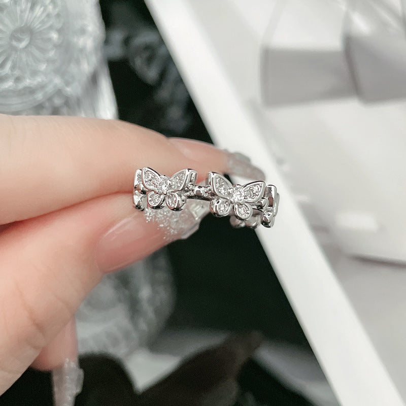 Wholesale Super Flash Zircon Butterfly Ring