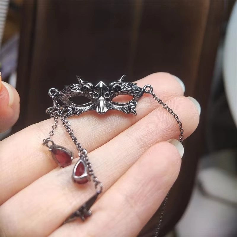 Wholesale Mask Collarbone Chain Water Drops Diamond  Necklace