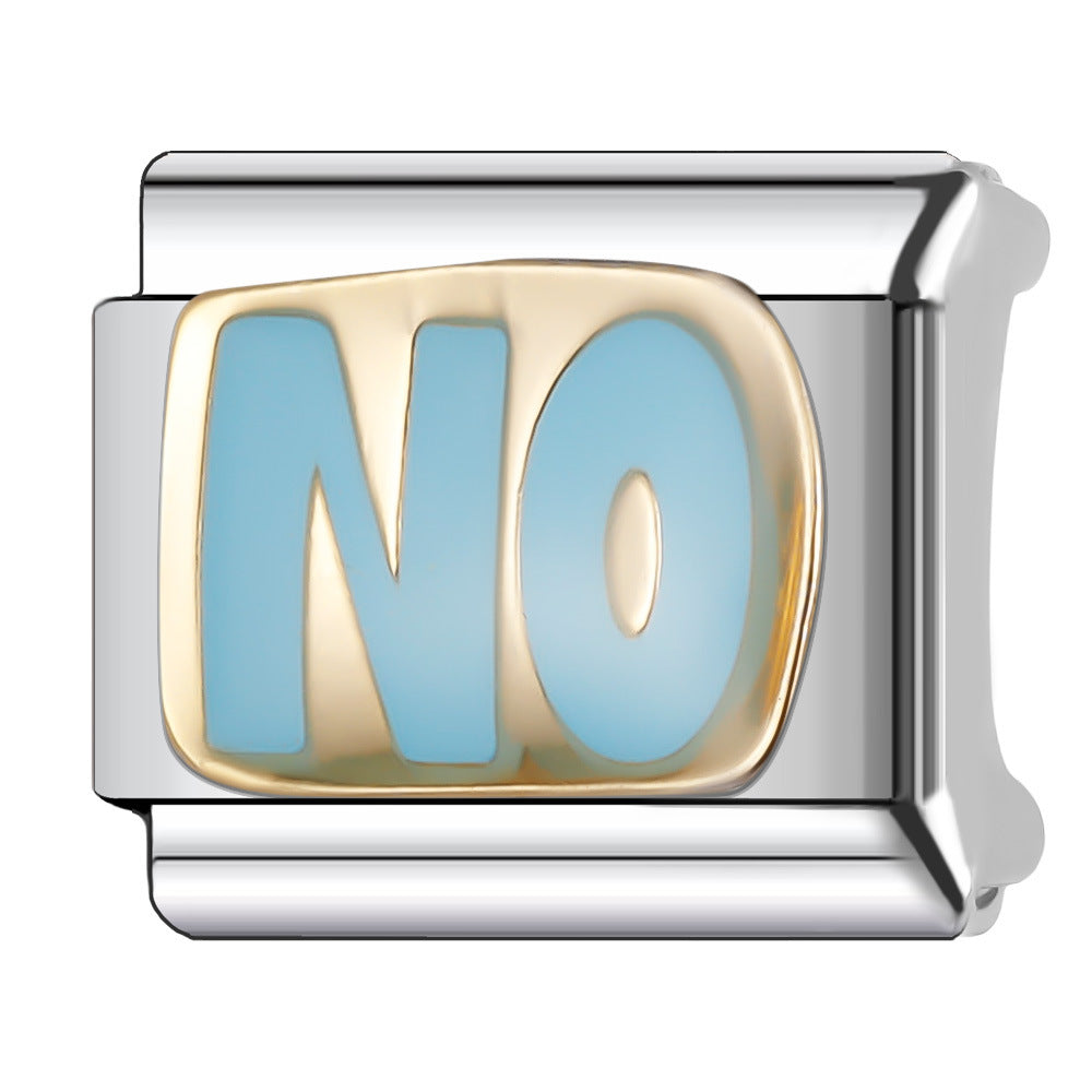 Wholesale Italian Charm Bracelet 9mm DIY Splicing English Stainless Steel Composable Bracelet