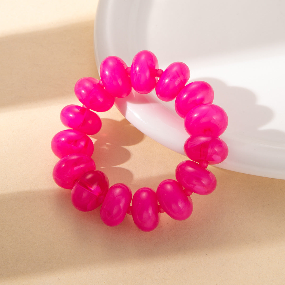 Wholesale Sweet Korean Style Dark Purple Resin Abacus Bead Bracelet Cute Student Fashion Accessory Everyday Gift For Women
