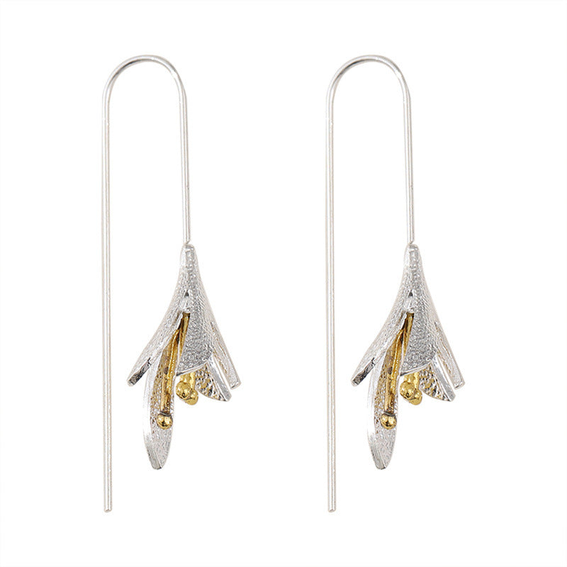 Wholesale retro simple temperament lily earrings