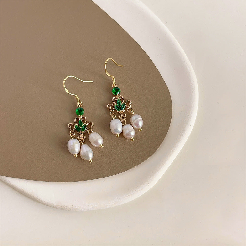 Wholesale Vintage Emerald Zircon Earrings