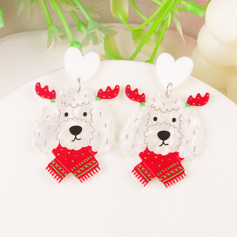 Wholesale Cartoon Creative Christmas Series Elk Gloves Acrylic Earrings