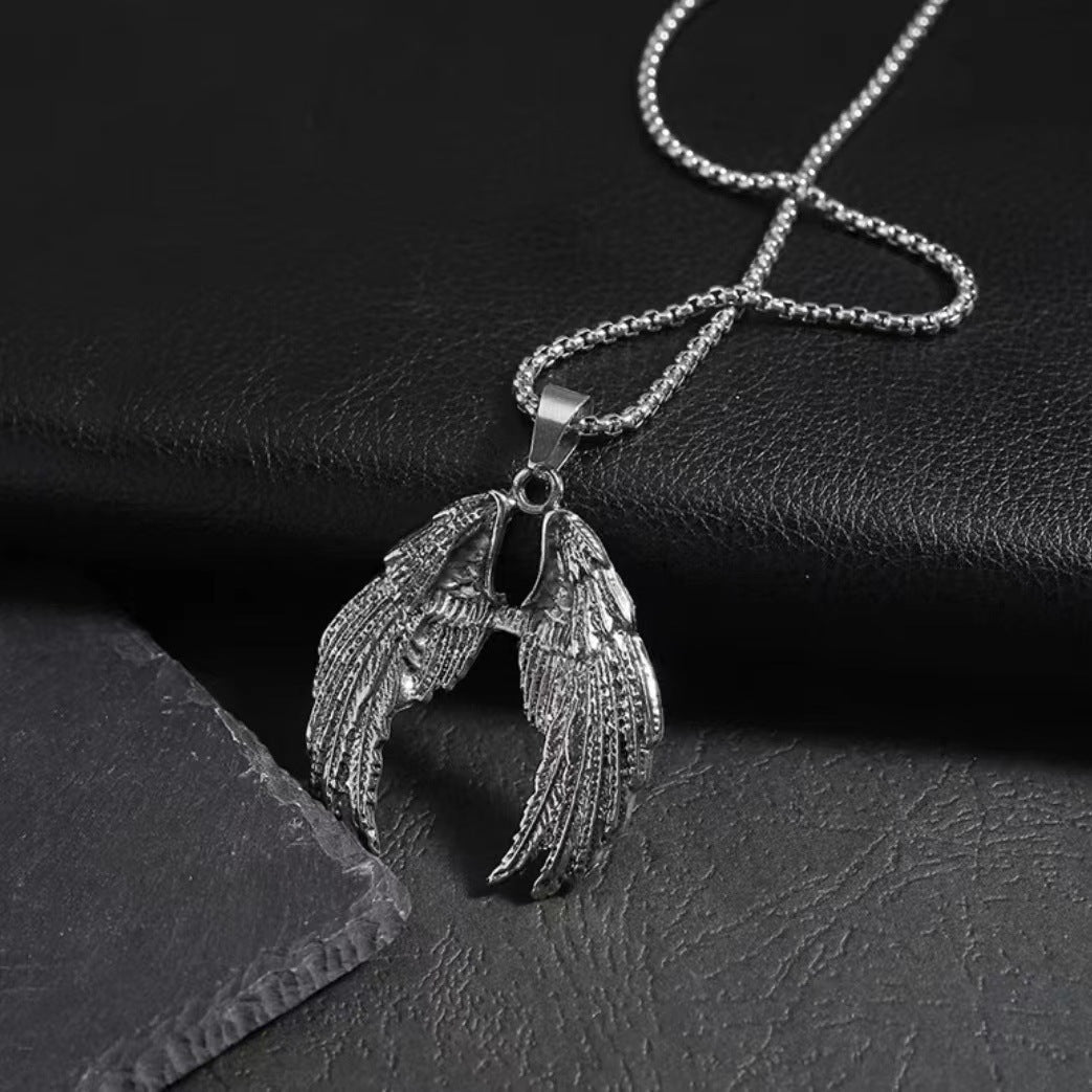 Wholesale Titanium Steel  Hip Hop Fashion Angel Wings Sweater Chain