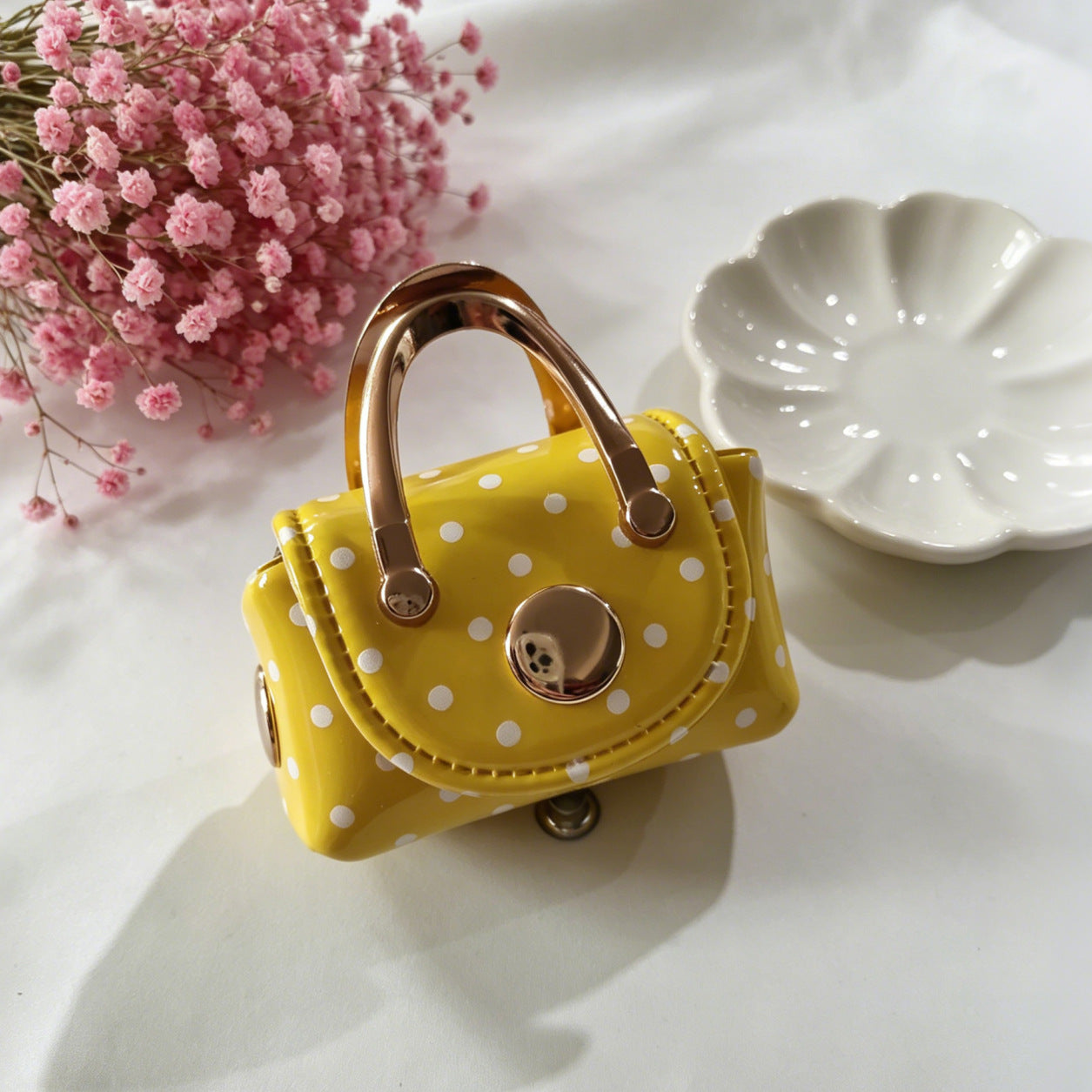Wholesale French Retro Polka Dot Mini Handbag Coin Purse Keychain Boutique Accessory