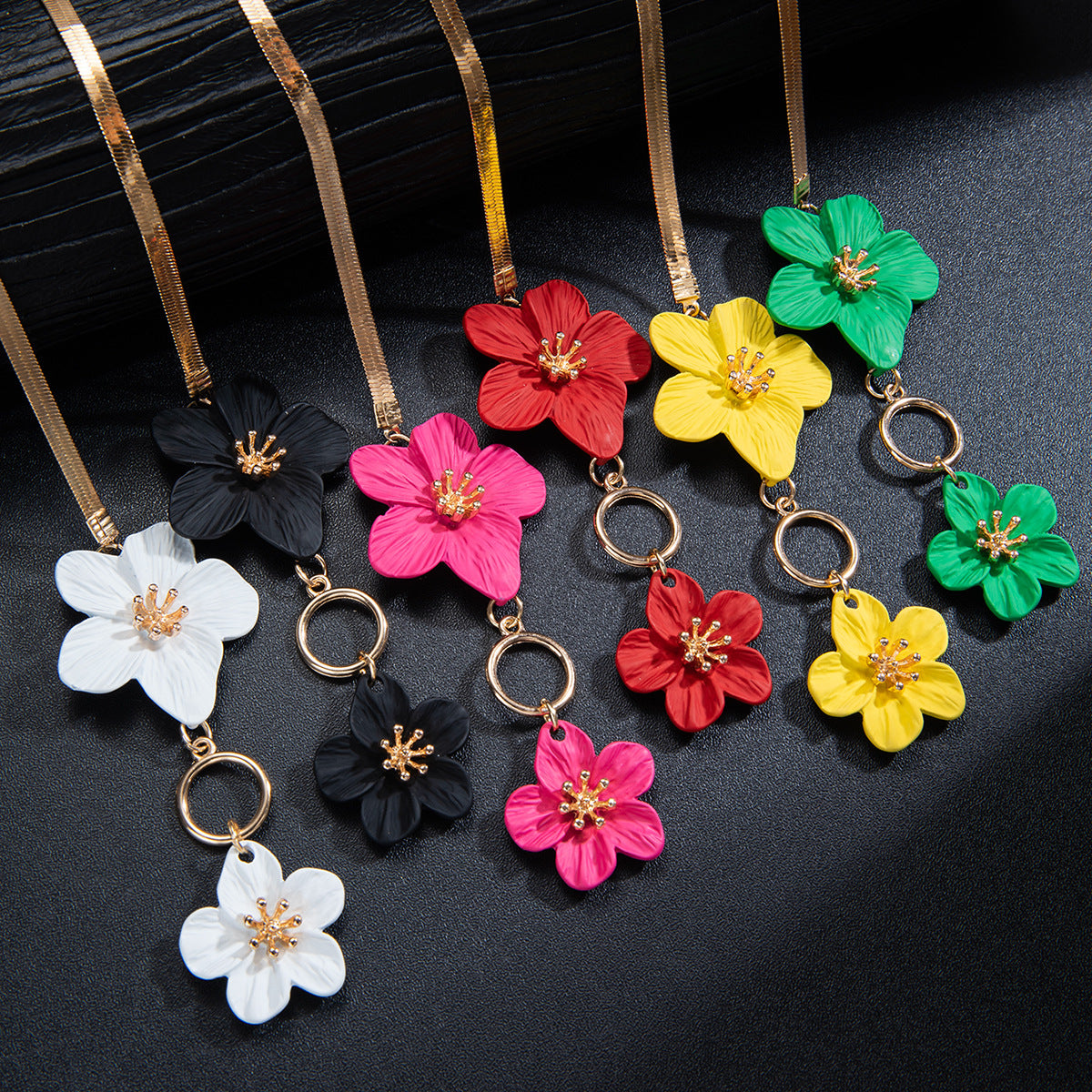 Wholesale  exaggerated  three-dimensional flower paint alloy  anklet jewelry