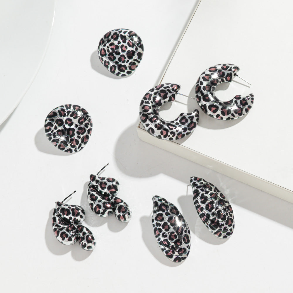 Wholesale Vintage Leopard Print Earrings