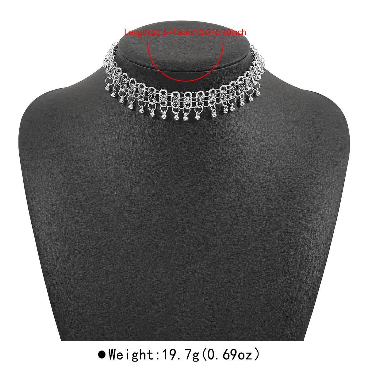 Wholesale creative small lock round bead double layer choker necklace temperament  necklace