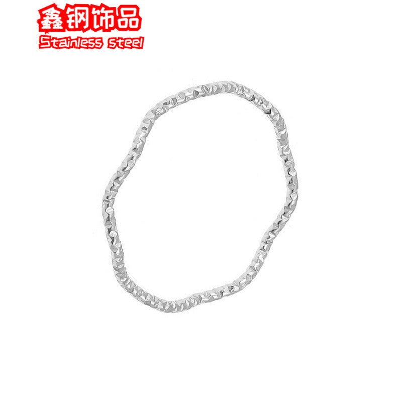 Wholesale titanium steel very fine star wave ring