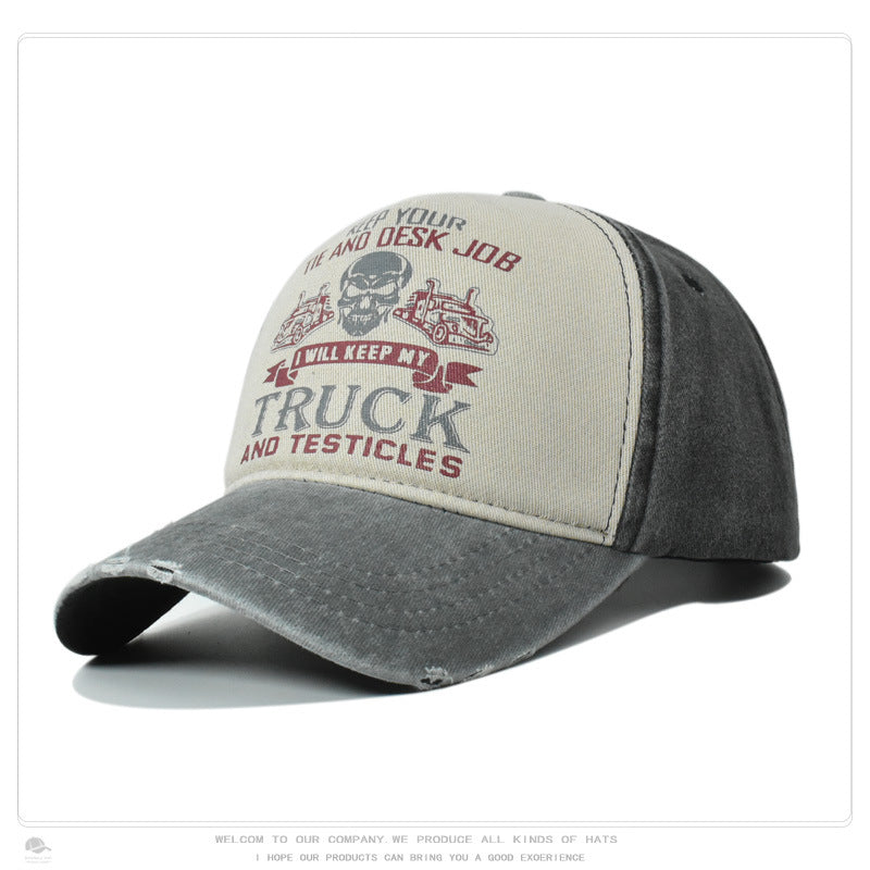Wholesale Washed Distressed Hole Hat Printed Baseball Cap ACC-HT-XuP002