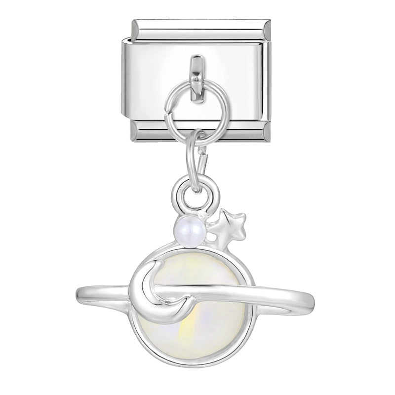 Wholesale Charms module handmade colored diamond pendant personalized butterfly moon DIY module bracelet