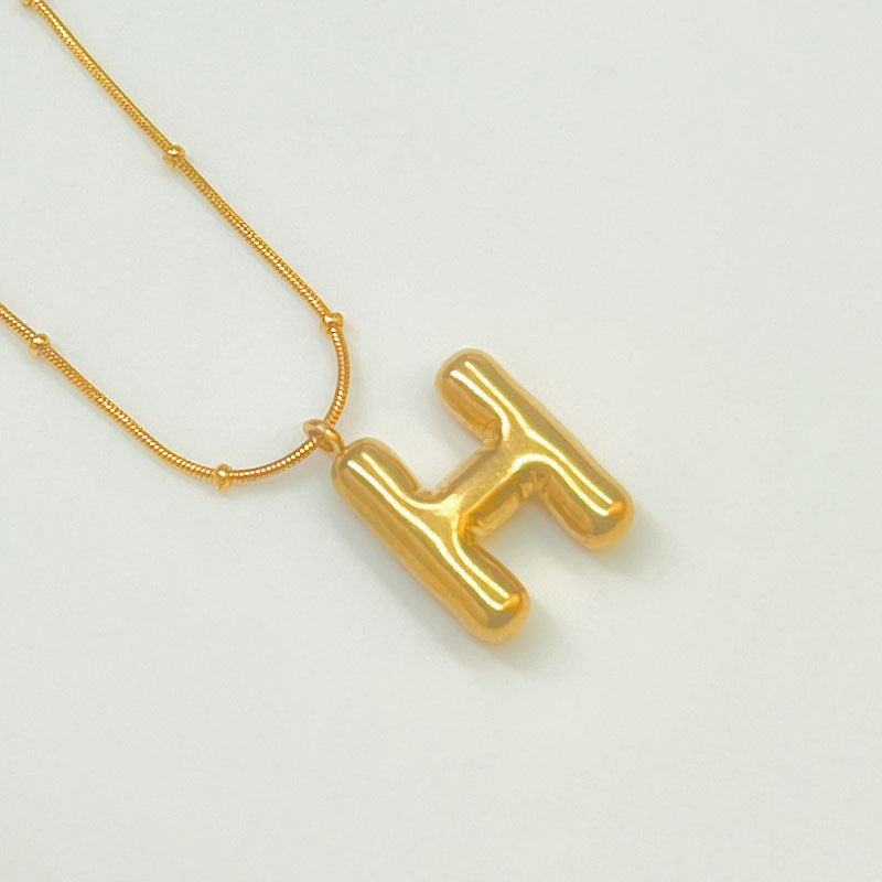 Wholesale Stainless Steel 18K Gold Plated Letter Necklaces ACC-NE-YuHui001