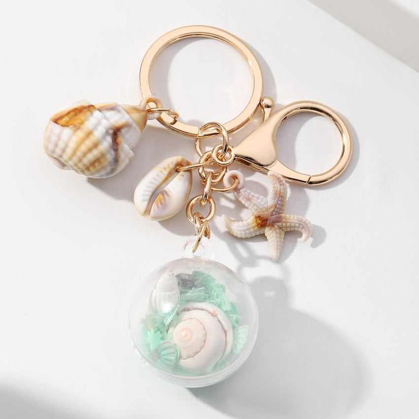 Wholesale Creative Personality Seaside Holiday Shell Conch Starfish Keychains ACC-KC-RongR073