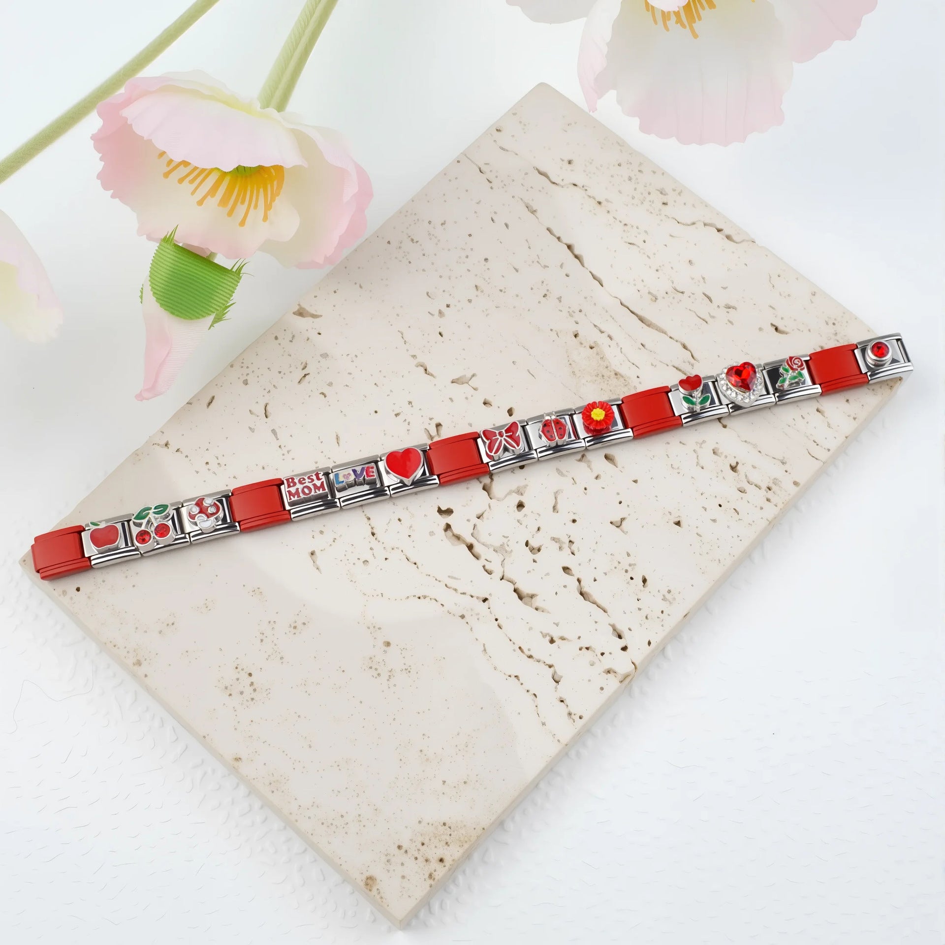 Wholesale Italian Charm Bracelet 9mm DIY Splicing Color Stainless Steel Composable Bracelet