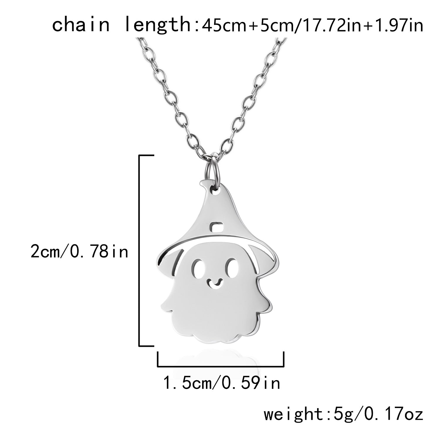 Wholesale Stainless Steel  Ghost Necklace Pumpkin  Pendant Trendy Jewelry Accessory