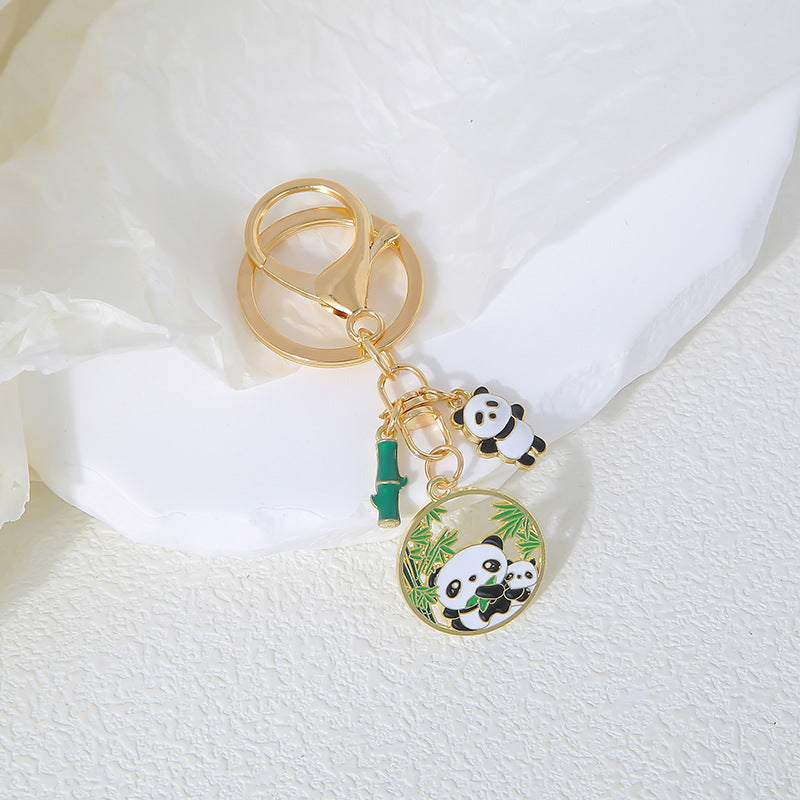 Wholesale  Panda  Cute Cute Cute Cartoon Metal Keychain